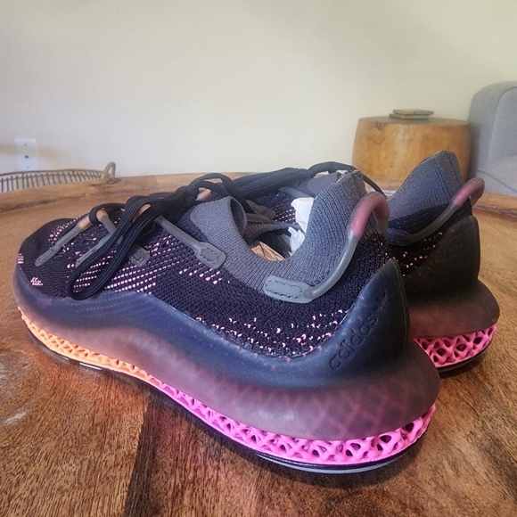 Adidas 4D FUSIO Primeknit Black Grey Orange Pink FZ2414 Men’s Size 8 New - Picture 3 of 10